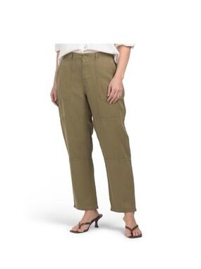 Anthropologie Cloth & Stone Women’s Hi Rise Straight Leg Green Pants Size 27 NWT